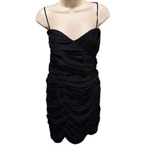 Nwt Walter Baker Strapless Ruched Chiffon Sweetheart Little Black Dress Large